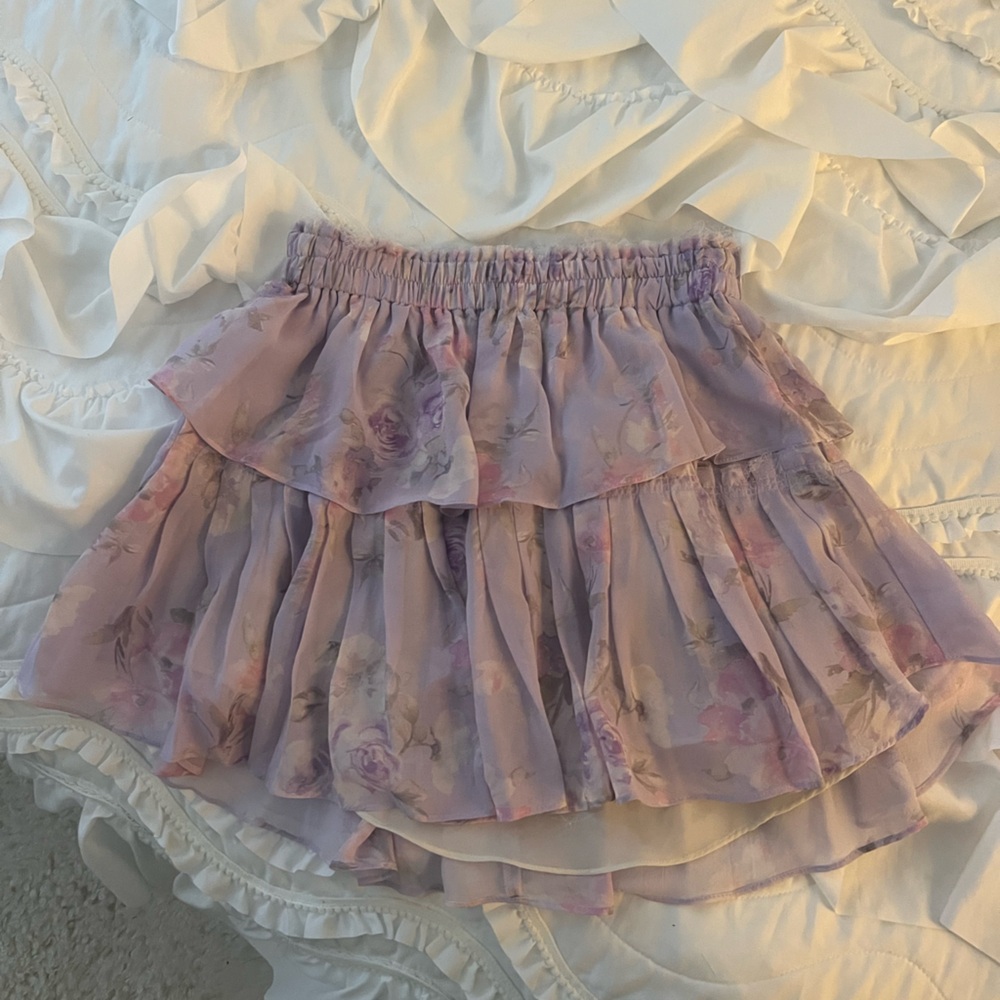 LoveShackFancy purple skirt
